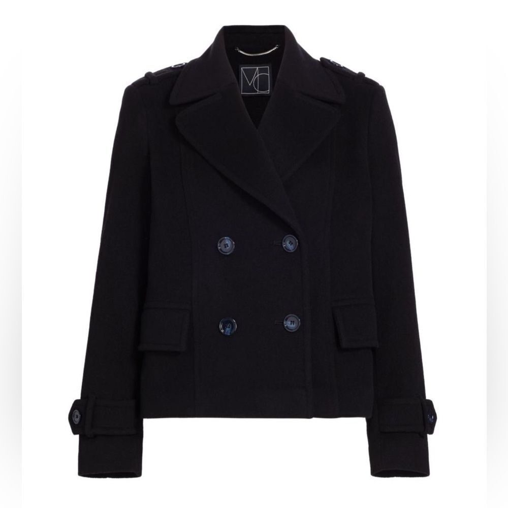 Mercer Collective Scottie Cropped Wool Coat In Black size L